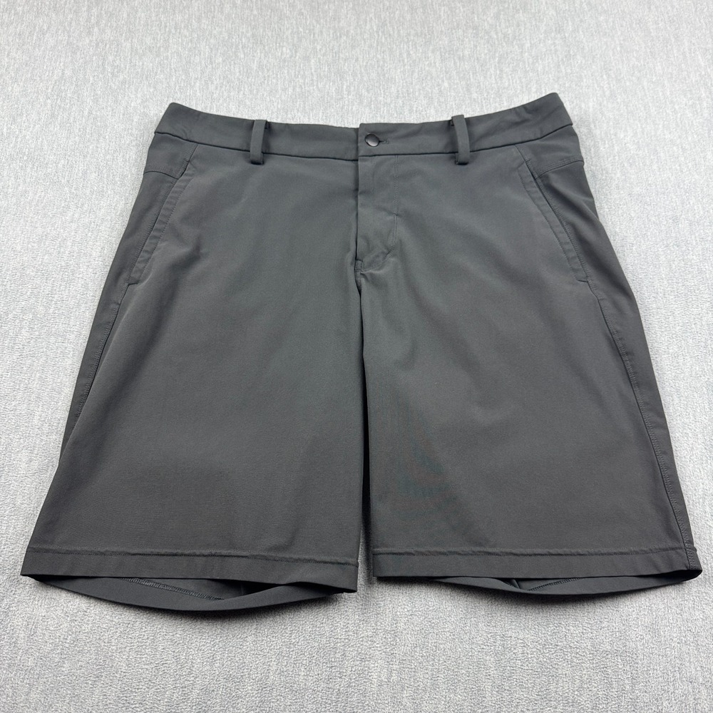 Lululemon Shorts Men 36 Gray Commission Chino Flat Front Golf Performance Casual